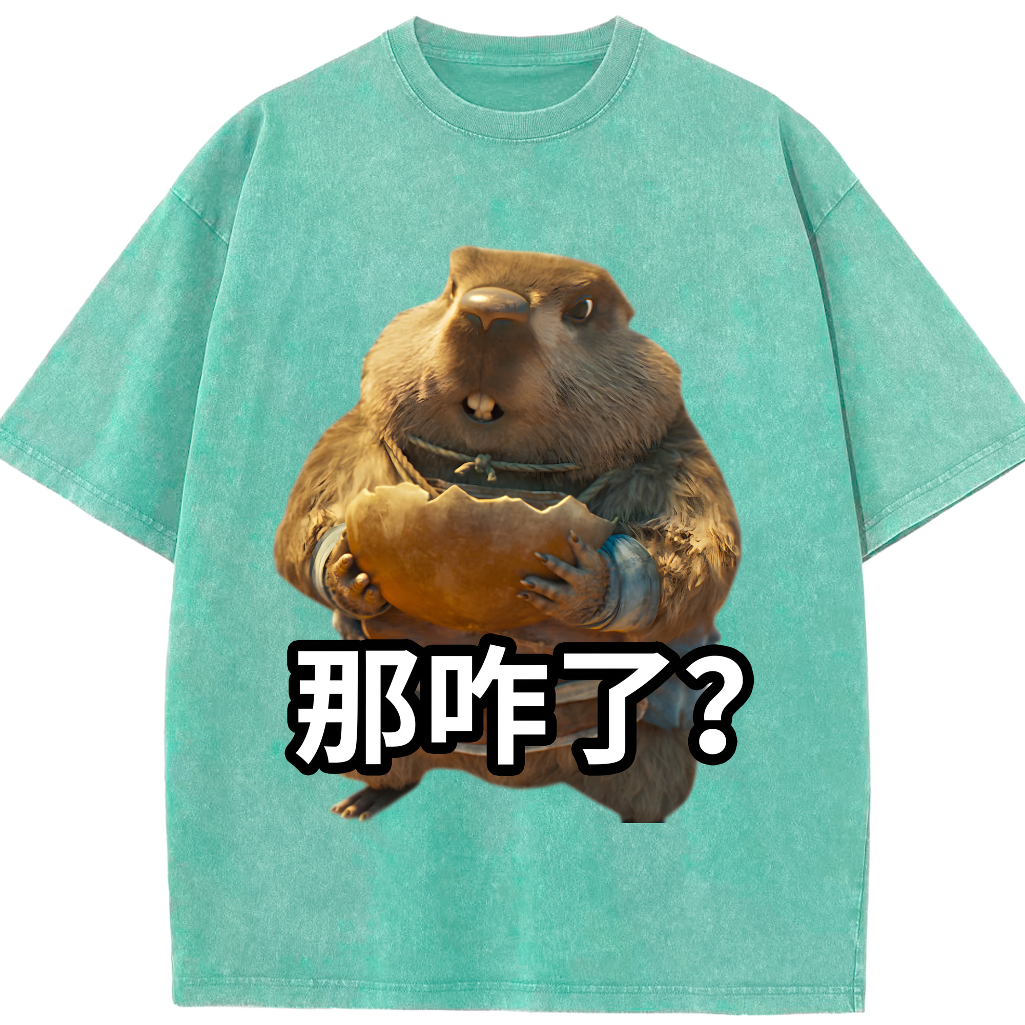 （画像用） Ne Zha 2 ナタ 魔童の大暴れ 綿100% ヴィンテージ風 半袖Tシャツ（フロントプリント）